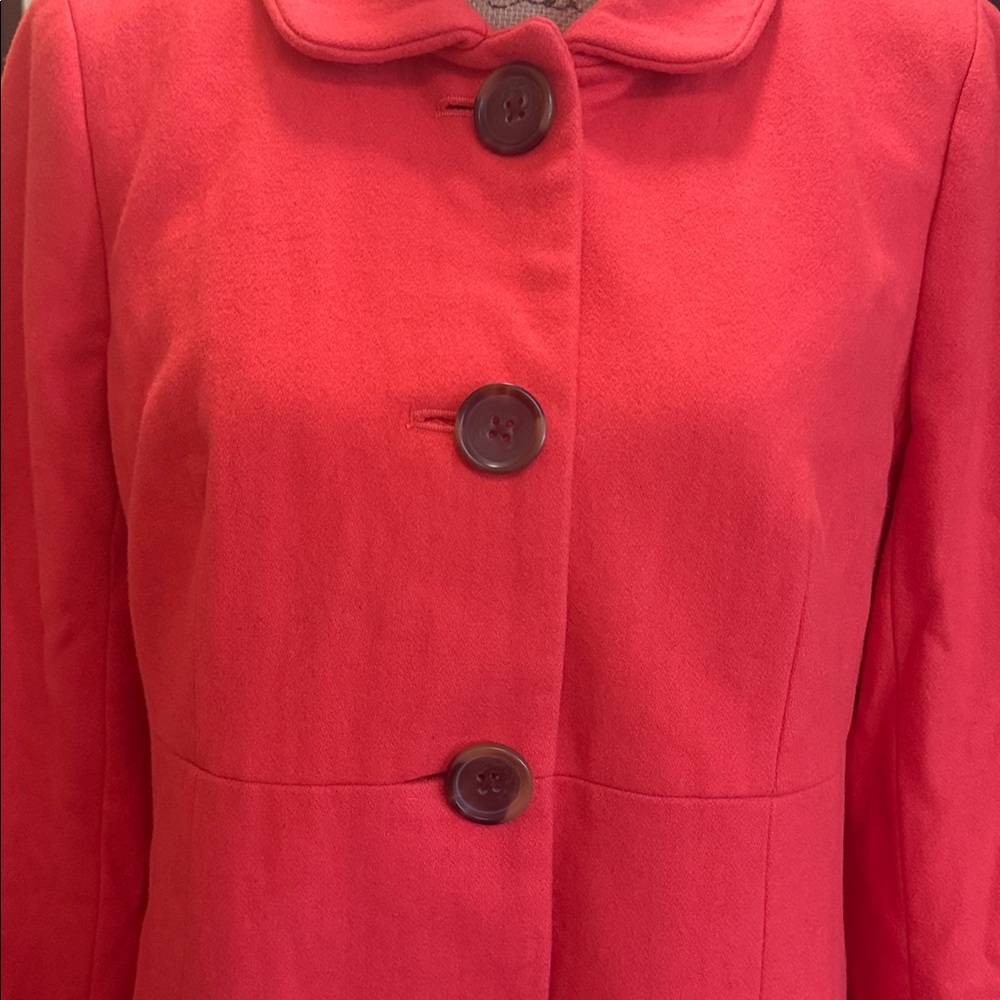 EUC J. Crew striking coral color, flawless coat. Medium thickness. Women’s Sz 10 - Picture 5 of 16